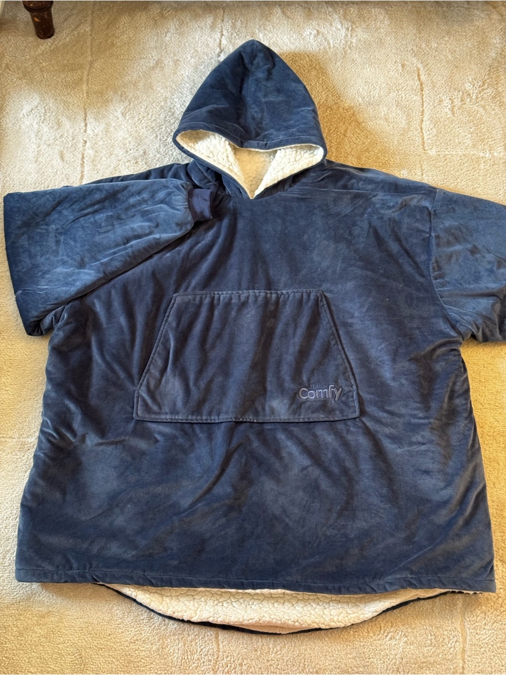 “The Comfy” Navy Sherpa-Lined